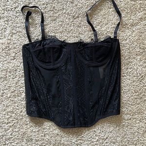 Black Corset with Lace Detail